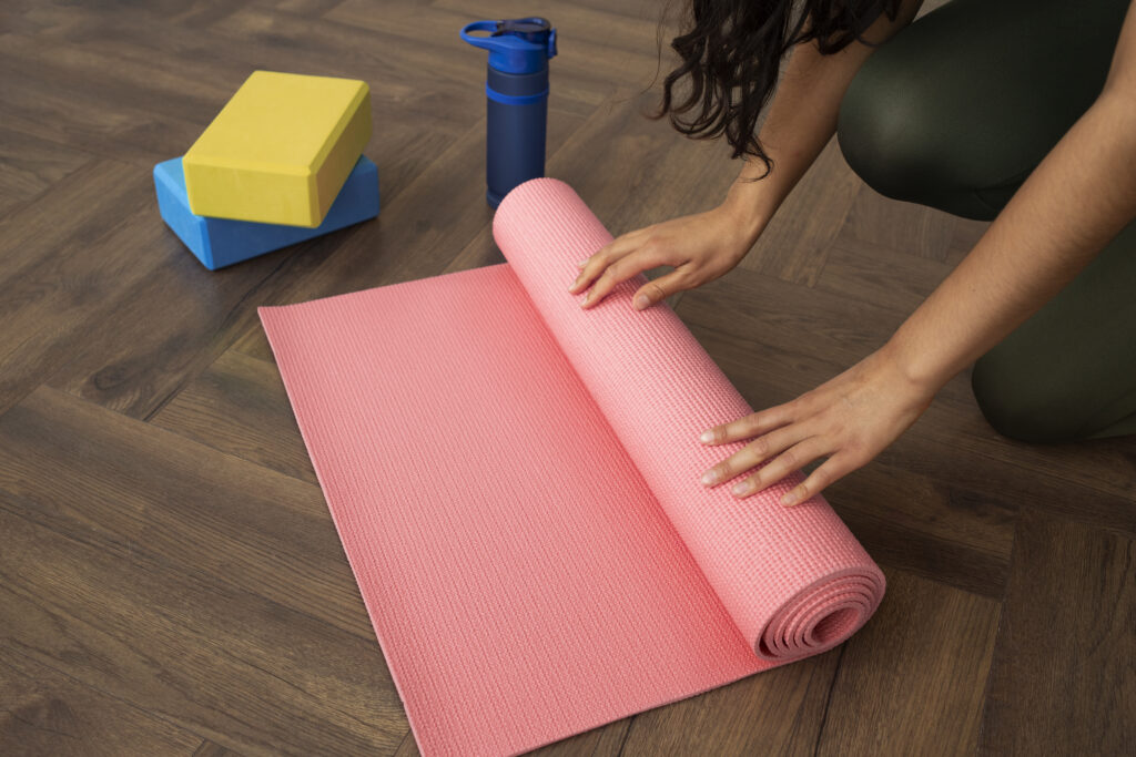 A cheap or dirty yoga mat